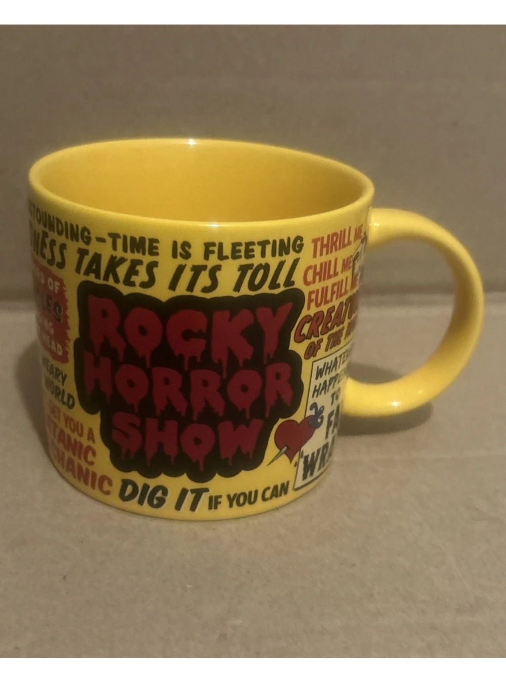 Rocky Horror Show Retro Mug - 14 oz Ceramic with Iconic Quotes